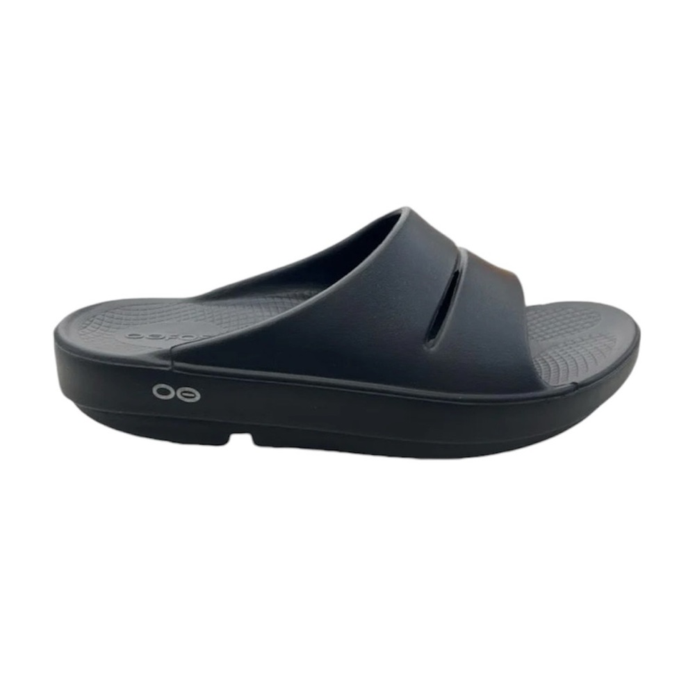 Oofos Unisex Ooaahh Slide Sandals Black Women’s Size 12 Men’s Size‎ 10